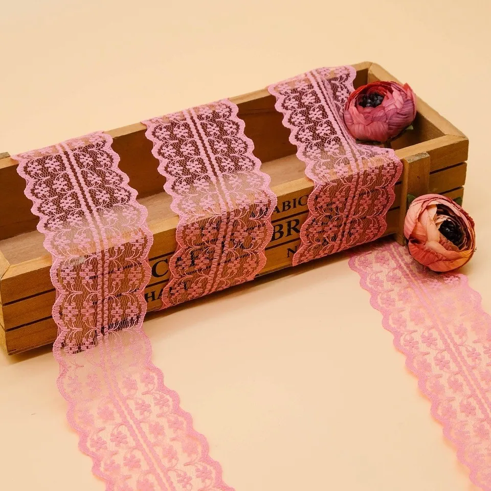 2 peach pink 5/10 ярдов/партия 45 мм кружево, лента, тесьма 13 цветов DIY вышитая Сетка кружевная отделка ткань одежда аксессуары для шитья украшения - Цвет: 2 peach pink