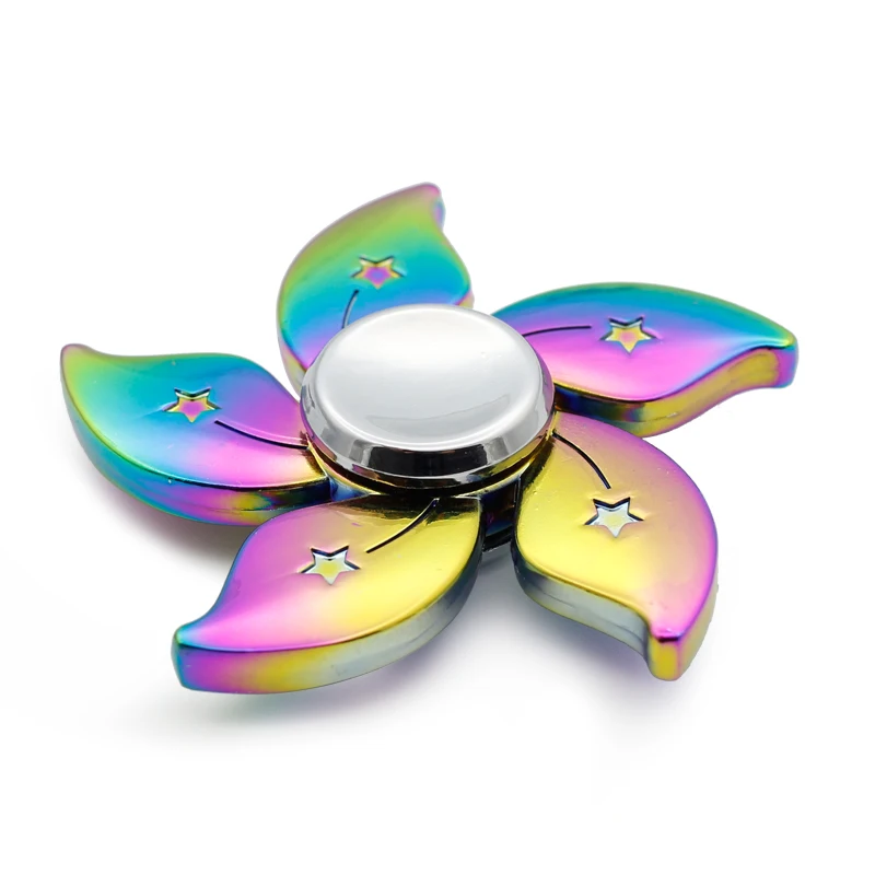 Метеор красочные Непоседа счетчик Металл Радуга Бауайния цветок Топ Hand Spinner Для