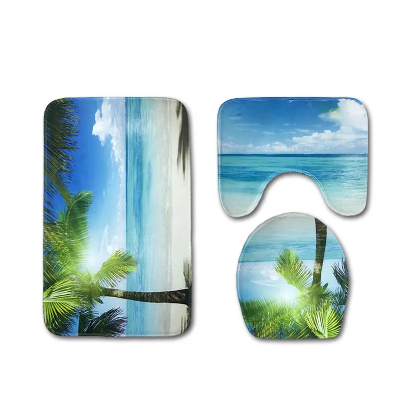 Tree Zeegle Undersea World напечатанные коврики для ванной комнаты 3 шт. коврик для ванной комнаты нескользящий коврик для туалета Впитывающий Коврик для ванны коврик для ванной комнаты - Цвет: Tree