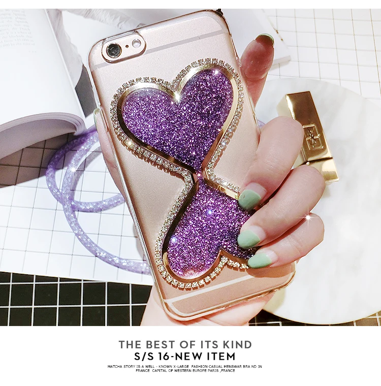 Чехол для телефона Samsung Galaxy S5 S6 S7 Edge S8 S9 S10E S10 Plus S20 Ultra Note 5 8 9 10 Lite Love Glitter Liquid Quicksand |