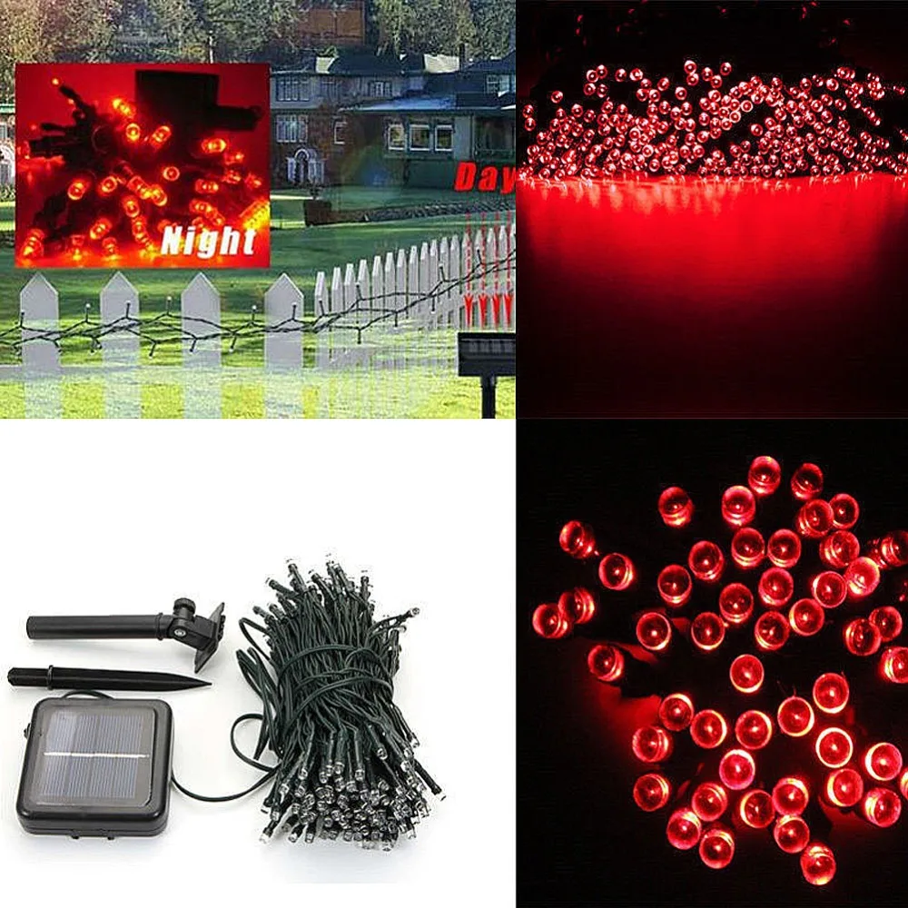 200 LED 22 М Солнечные Лампы Фея Строка Огни Солнечной Энергии наружное Освещение 2