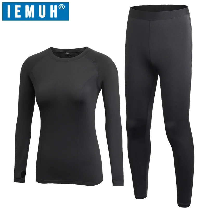 IEMUH Brand New Women Outdoor Sport Thermal Underwear Winter Fitness Warm Thicken Warmthtm Fleece Hiking Ski Long Suit | Спорт и