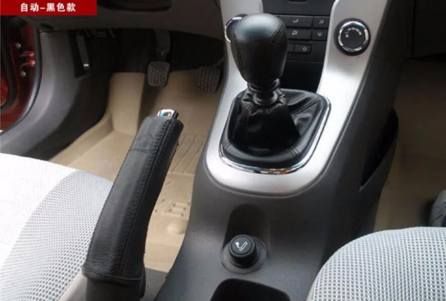 Черный чехол из натуральной кожи Ручка переключения для Chevrolet Cruze Captiva 2009- автоматическая трансмиссия МКПП
