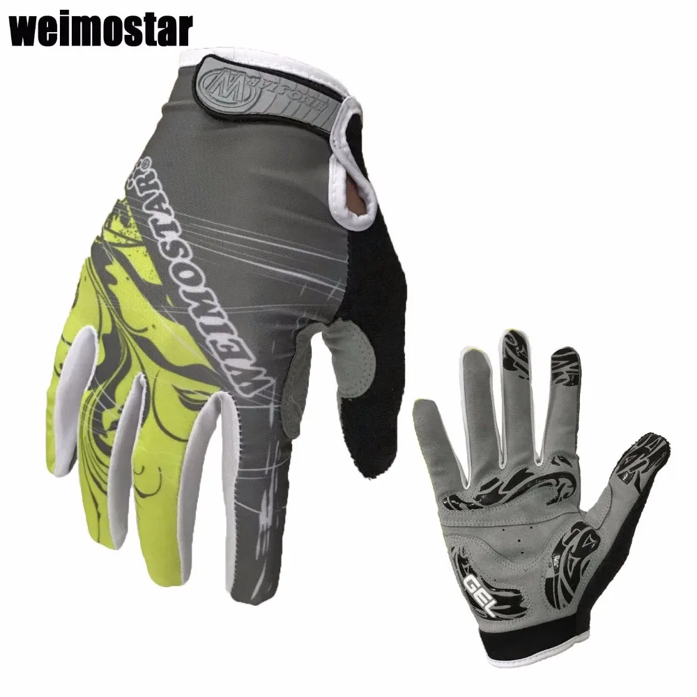 

Weimostar Green Cycling Gloves Men/women Shockproof Full Finger ciclismo Bike Gloves Gel padded Bicycle Gloves MTB Racing Glove