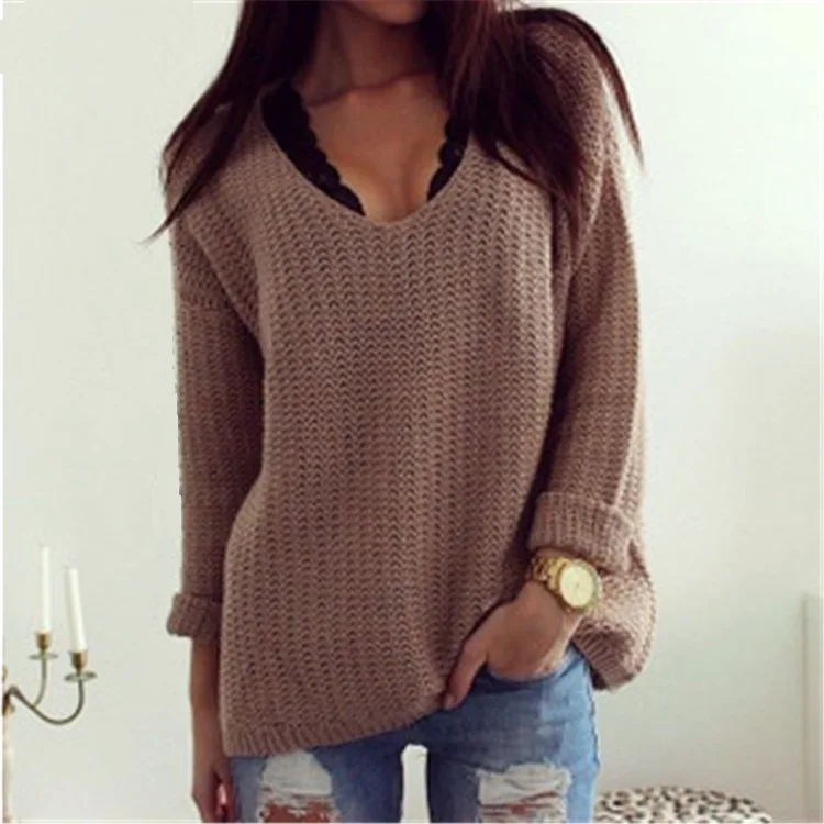 2018 Autumn Winter Sweater Women Pullover Knitted Hot Mujer Knitwear Full Sleeves Sweaters for Ladies | Женская одежда
