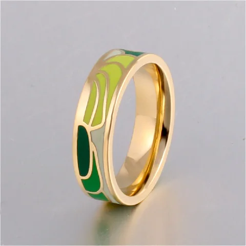 Новые Классические кольца для женщин из нержавеющей стали многоцветные модные очаровательные Эмалированные кольца праздничные подарки pcjz019