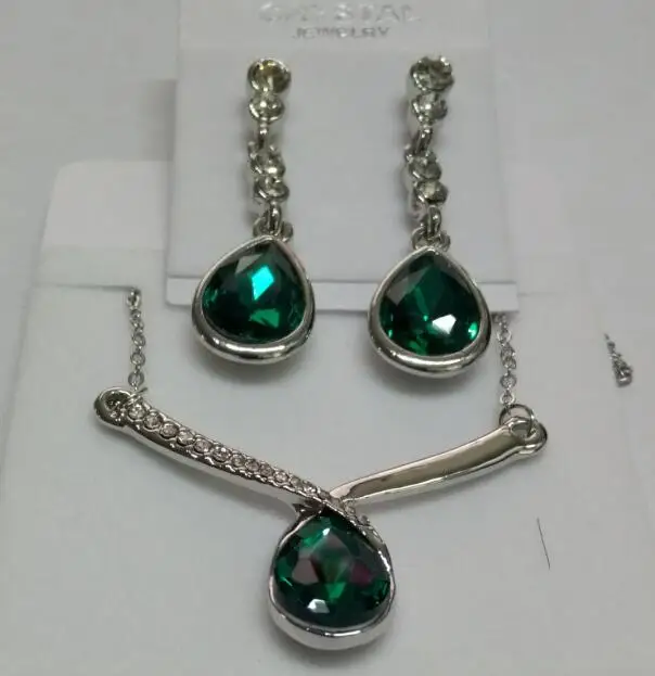 Комплект из колье и серёг с австрийскими кристаллами|necklace earring|austrian crystalwedding pendant |