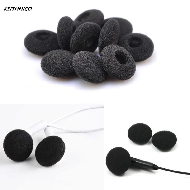 

KEITHNICO 100Pcs Foam Ear Pad Earpads Ear Tips Replacement Sponge Covers Cushions for Most In-ear Earphone MP3 MP4 Music 18mm