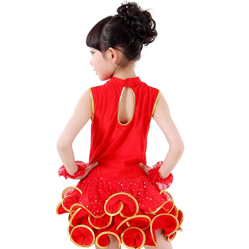 Vestidos Children's Dancewear Performance Sleeveless Latin Gymnastics Tap Dance Girls Ball Gown Leotard Skate Dress | Детская одежда