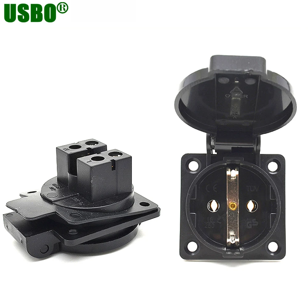 Евро 16A 250V PA66 цвет синий, черный; большие размеры IP54 генератор Управление Панель Германия, Франция, индустрии водонепроницаемая розетка ЕС провод разъем 2 шт