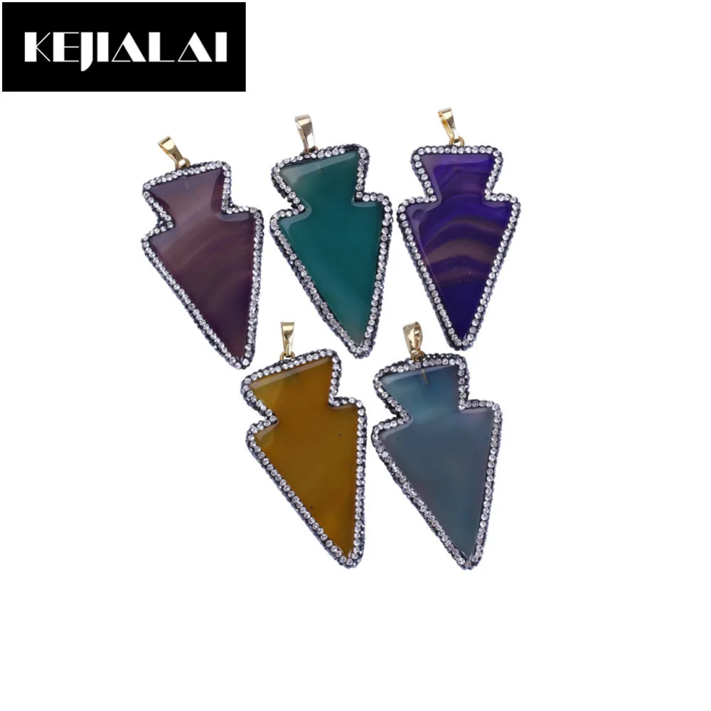 Подвеска Друза в форме стрелы подвески из драгоценного камня инкрустированные
