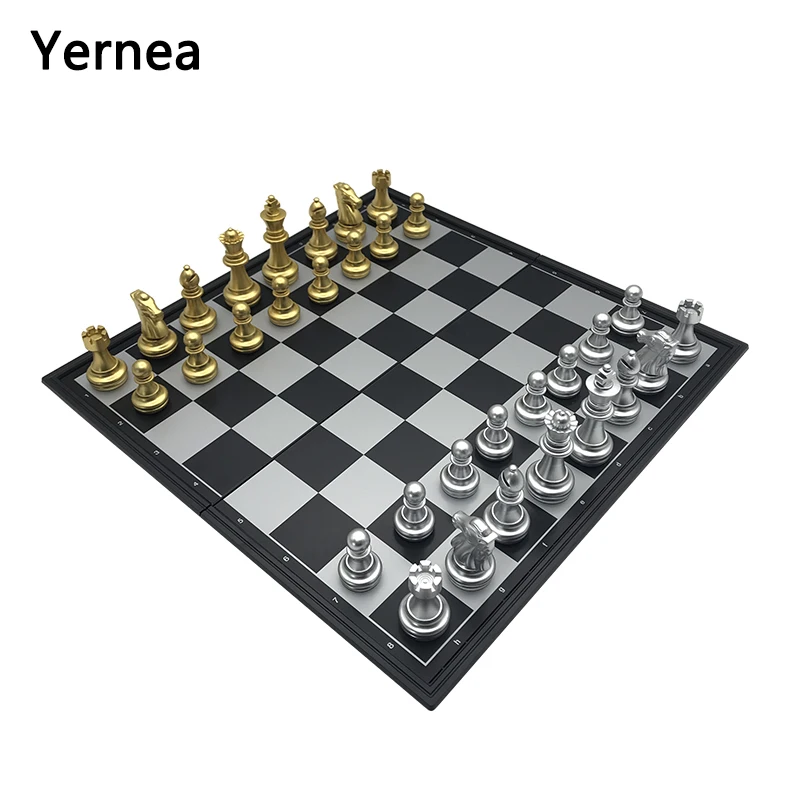 Yernea настольные игры золотые и серебряные сильные магнитные пластиковые Шахматы
