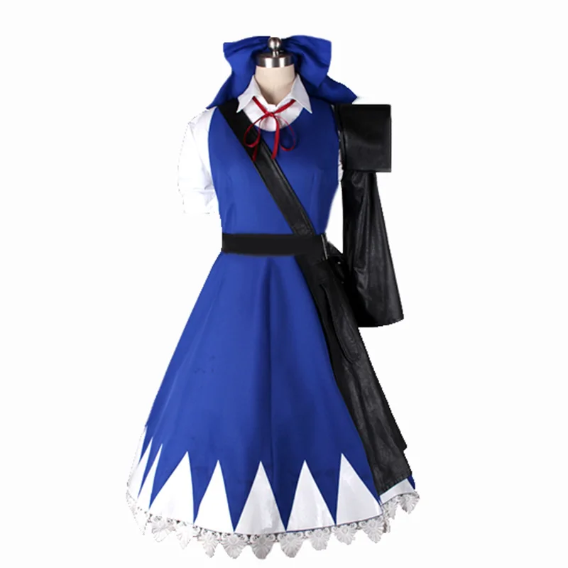Аниме Touhou проект воплощение алый дьявол Cirno голубое платье униформа костюмы для
