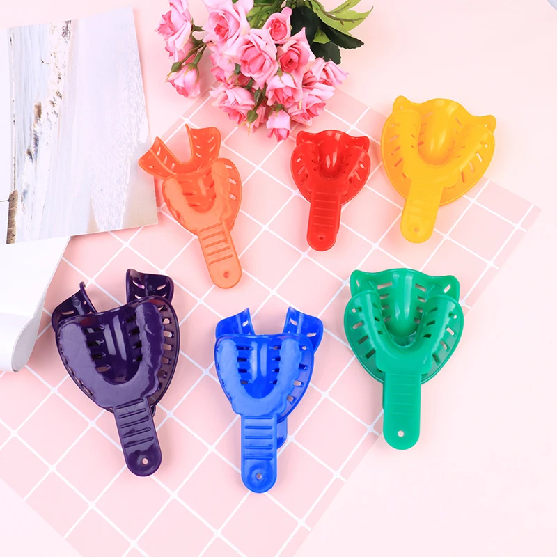 

2Pcs/lot Adult And Kid Quality Plastic Autoclavable Dental Impression Tray For Dental Alginate Impression Material
