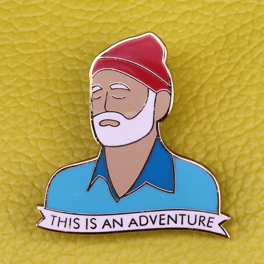 Эмалированная булавка "Жизнь водная" с брошкой Steve Zissou "Океан", ювелирные изделия, подарок путешественнику