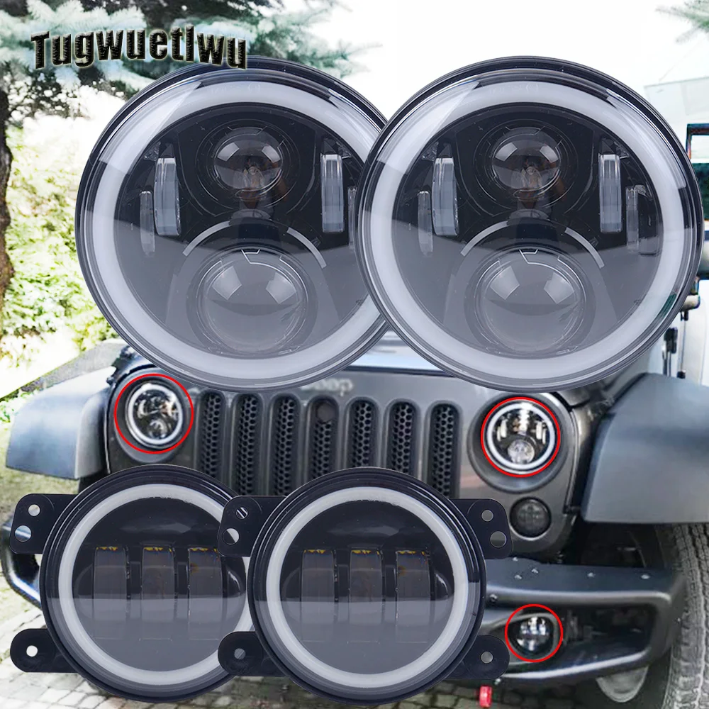 4x4 уровня 7 дюймов светодиодные фары drl поворотный сигнал фара для lada niva jeep 4 дюйма