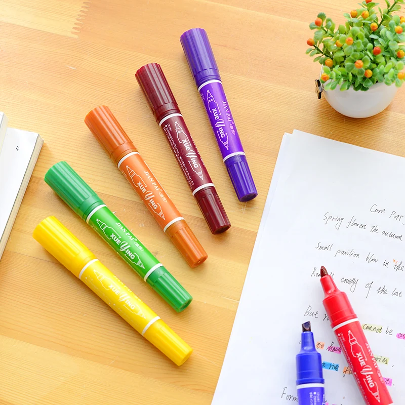Креативные масляные маркеры Южной Кореи 12 цветов двусторонняя ручка для