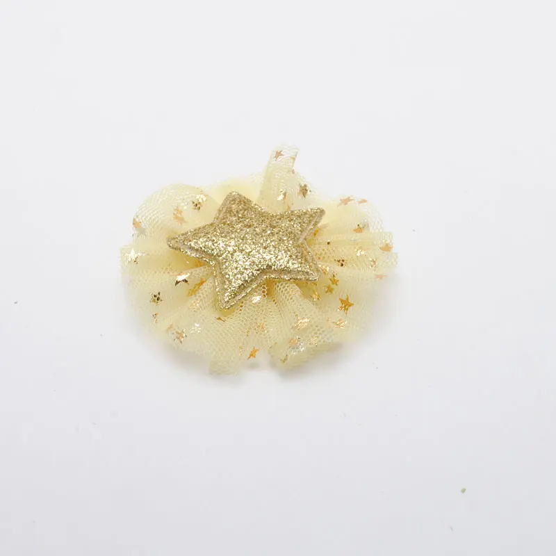 Gold Hairclips 2 шт./партия, милые заколки для волос для девочек, блестящая золотая заколка с блестящей звездой, сетчатый бант, модные аксессуары для волос, заколки для волос - Цвет: Gold Hairclips