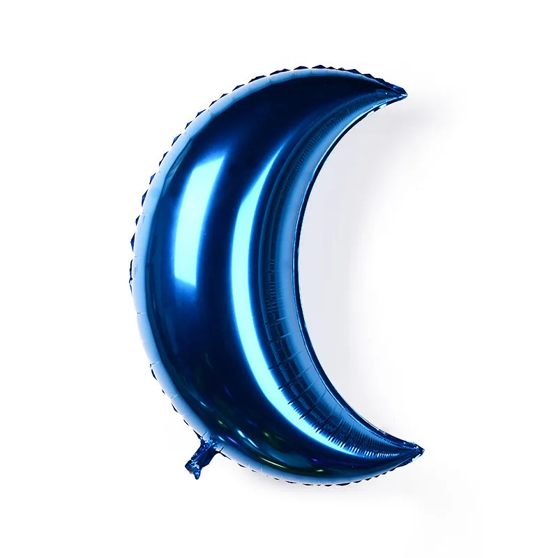 blue 1" и 36" большие воздушные шары с Луной, алюминиевые фольгированные шары с полумесяцем, праздничные свадебные украшения, товары для дня рождения - Цвет: blue