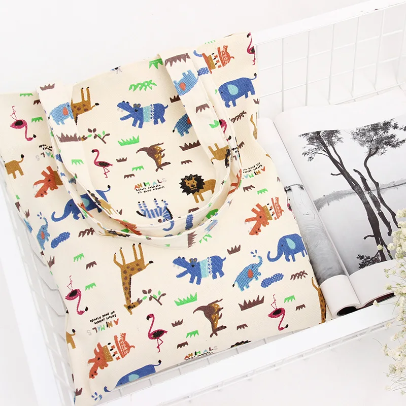 Хлопковая Холщовая Сумка для шоппинга сумка переноски через плечо многоразовая