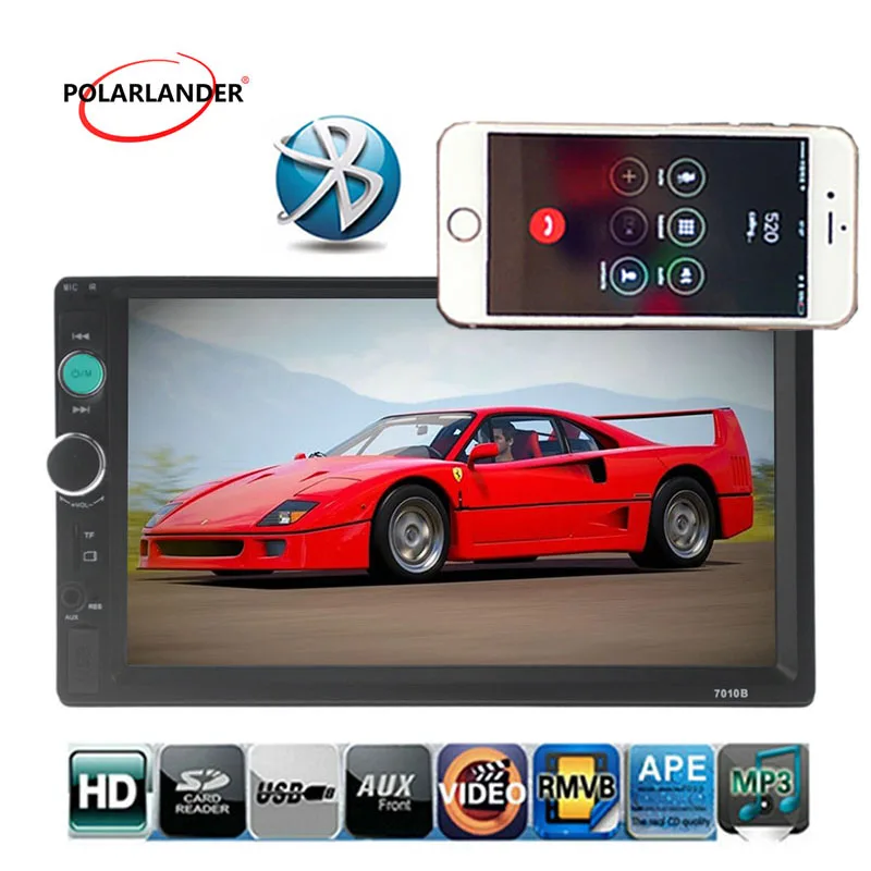 

Car radio 4 languages 2 Din hand-free Bluetooth FM Touch Screen USB/TF/AUX Stereo Remote control MP5 Player