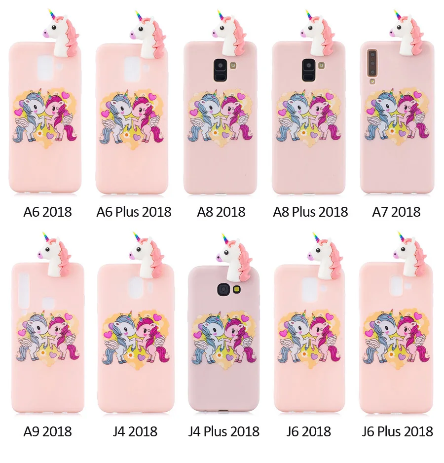 3D единорога панда кактус мягкий чехол для samsung A10 A20 A20E A30 A40 A50 A70 A10S A20S A30S A50S A51 A71 A6 A8 J4 J6 плюс A7
