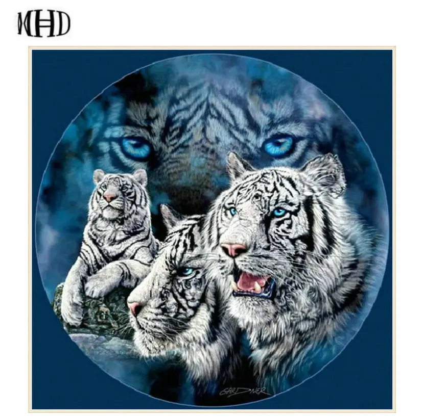 Алмазная 3D картина MHD 5D сделай сам полное и квадратное шитье тигр волк кошка