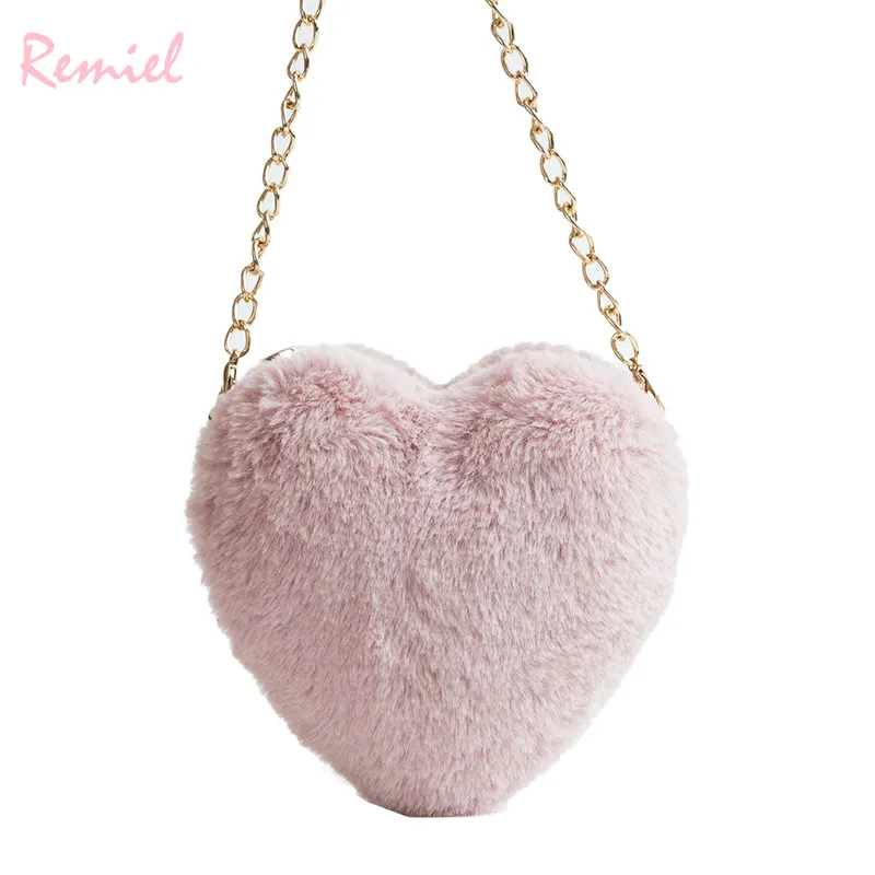 2019 модная женская дизайнерская сумка качественная плюшевая с сердцем вечерняя