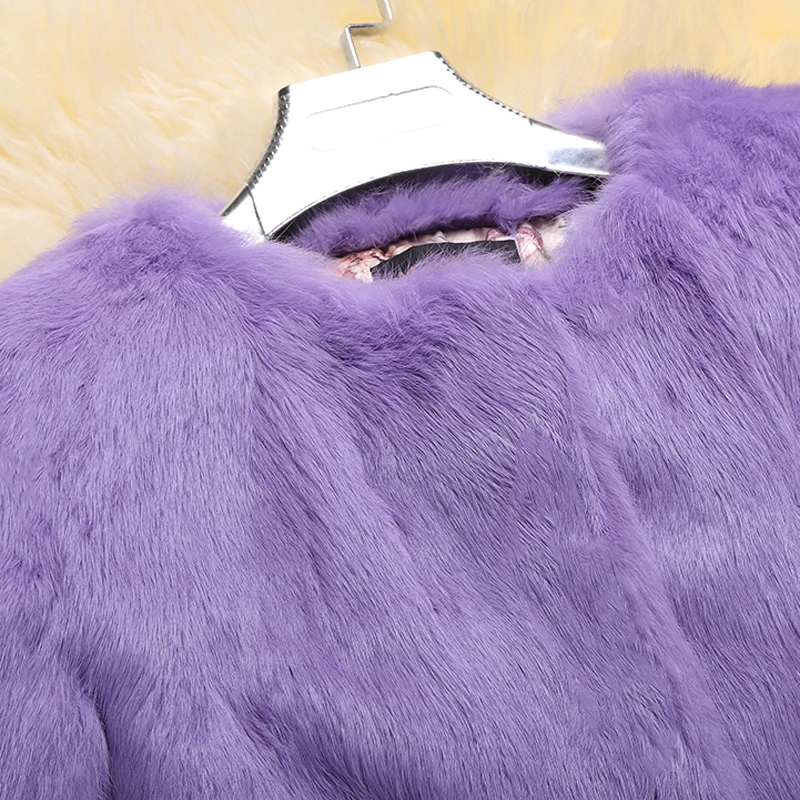 Высококачественная куртка из натурального кроличьего меха женское тонкое