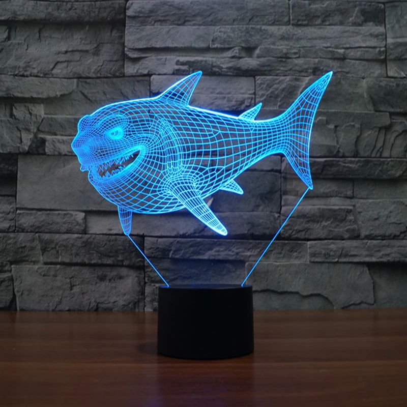 3D LED Night Light Создать Мультфильм Акула Сокол BB-8 Дарт вейдер Акриловые 7 Цветов