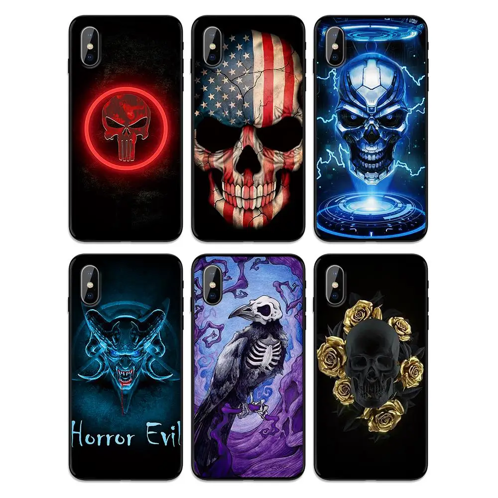 Мягкий чехол из ТПУ satanic scary skull для Apple iPhone 6 6S 7 8 Plus 5 5S SE X XS MAX XR силиконовые
