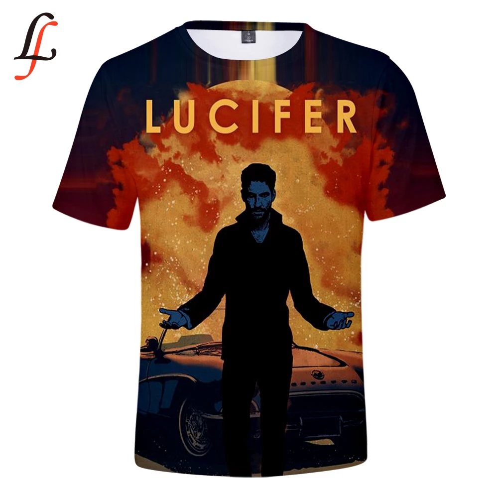 Футболка с принтом Lucifer для мужчин/женщин летняя футболка коротким рукавом