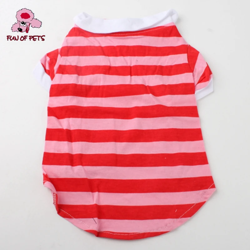 Футболка-поло из чистого хлопка для собак (XS-L розовый синий) одежда в морском