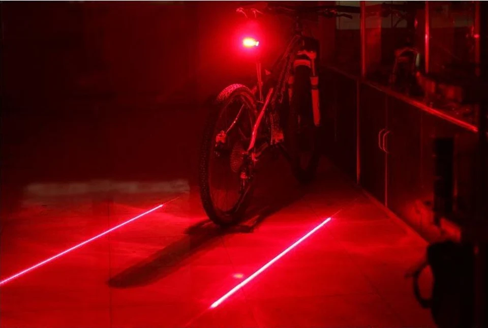 5LED+ 2 лазера) Розничная заводская велосипедная безопасность Задний Фонарь велосипедный лазерный задний светильник Bicicleta внимание TL0005