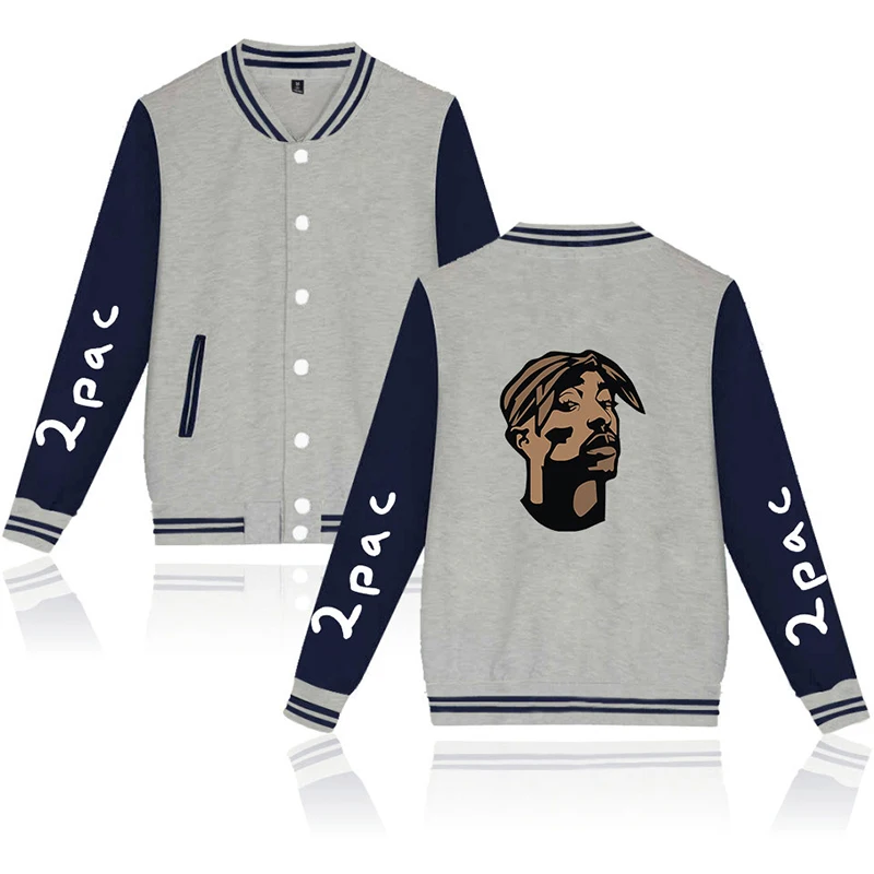 

Latest 2pac Fashion Rapper Hip Hop Baseball Jacket Men Women Hoodie Sweatshirts Coats Casual Long Sleeve Unisex Hoodies Jackets