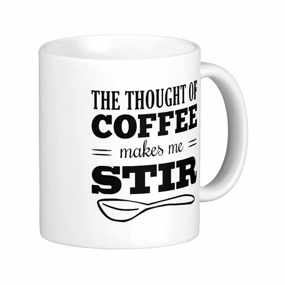 Кофе заставляет меня мешать белый кофе кружки чайная кружка подарок на заказ от