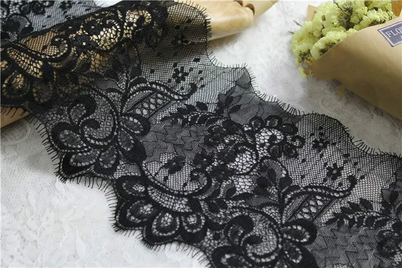 6 м/лот Европейская кружевная ткань для ресниц белая черная отделка 18 см Ширина DIY