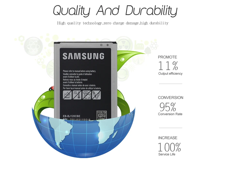 Samsung EB-BJ120CBU для samsung Galaxy Express 3 SM-J120A J120 J120F SM-J120F J120h J120ds телефон Батарея 2050 мА-ч