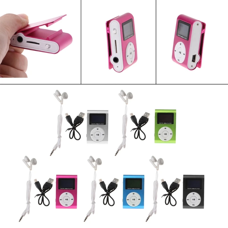 1 комплект новинка OOTDTY мини USB металлический зажим mp3-плеер ЖК-экран поддержка 32 ГБ