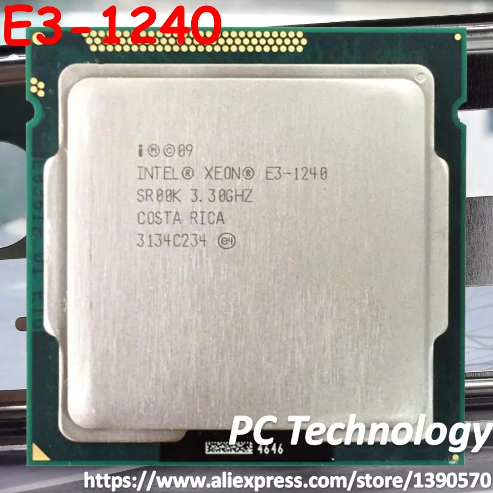 Оригинальный четырехъядерный процессор Intel XEON E3 1240 SR00K 3 ГГц 8 Мб кэш памяти LGA1155