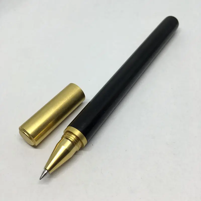 a pen Ручная работа, эбеновое дерево и латунь, гелевая ручка, натуральный цвет, металлическая ручка, роскошный подарочный набор для бизнеса, офиса и школы, инструмент для письма - Цвет: a pen