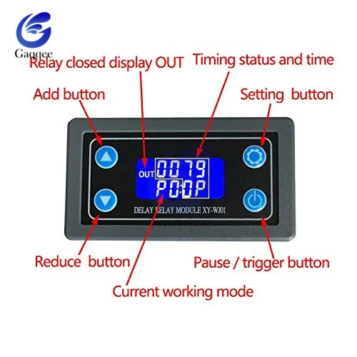 СВЕТОДИОДНЫЙ цифровой релейный модуль с задержкой постоянного тока 12 В