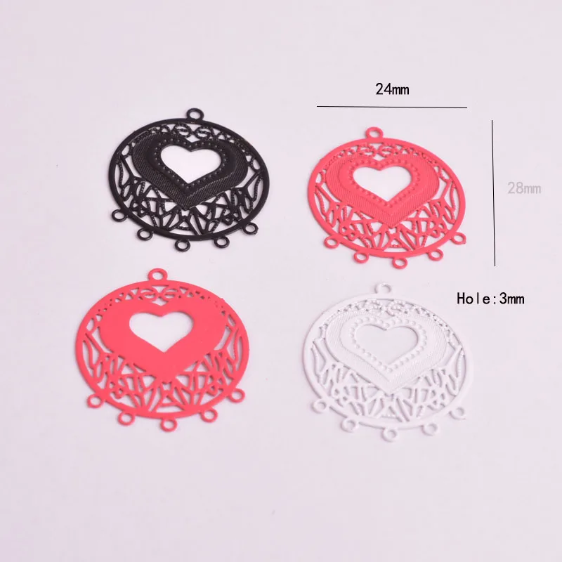 50 шт. AB301 медные Сережки для сережек базовый соединитель в форме сердца круглые с