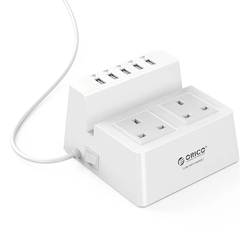 ORICO Smart power Strip портативный адаптер для зарядки настольное зарядное устройство с 5 портами usb удлинитель