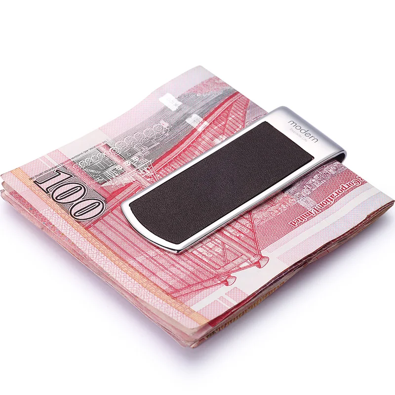 Современный бренд новинка 2017 корова натуральная кожа зажим для денег Тонкий