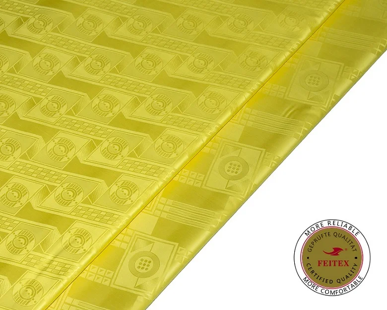 7 yellow Блестящий Базен Riche ткань Австрия Getzner качество жаккард морская парча ткань хлопок духи Shadda FEITEX - Цвет: 7 yellow