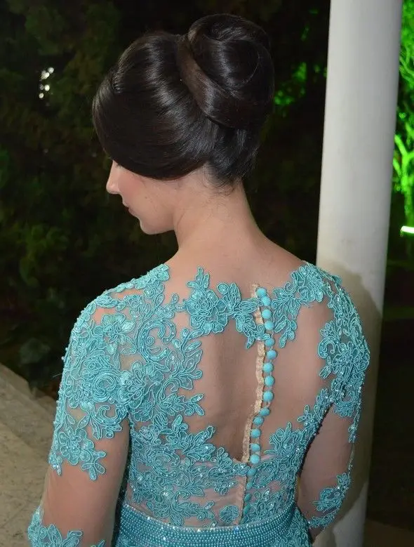

Long Sleeve Lace Blue Evening Prom Dresses 2016 Sheer Beaded Lace Elegant Party Dress Formal Evening Gowns vestidos de gala