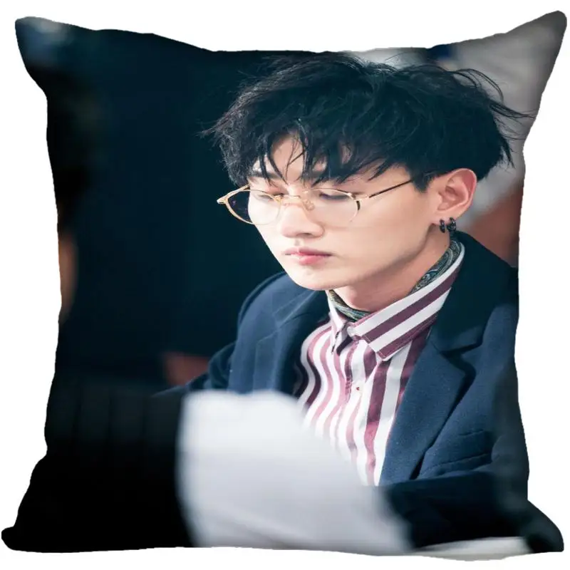 Пользовательские Kpop супер Junior Lee Hyuk Jae Печатных Квадратных шелковые наволочки 40x40 см, 35x35 см одна сторона атласная наволочка индивидуальный логотип - Цвет: 12