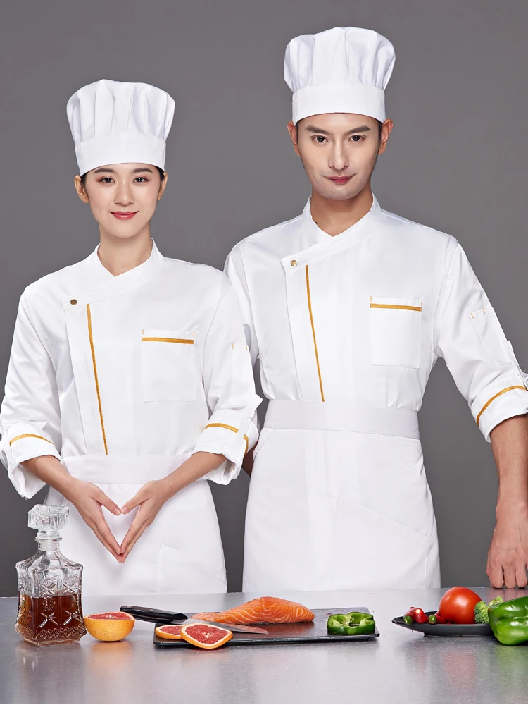 Пальто шеф повара с длинными рукавами рабочая одежда для ресторана кухни