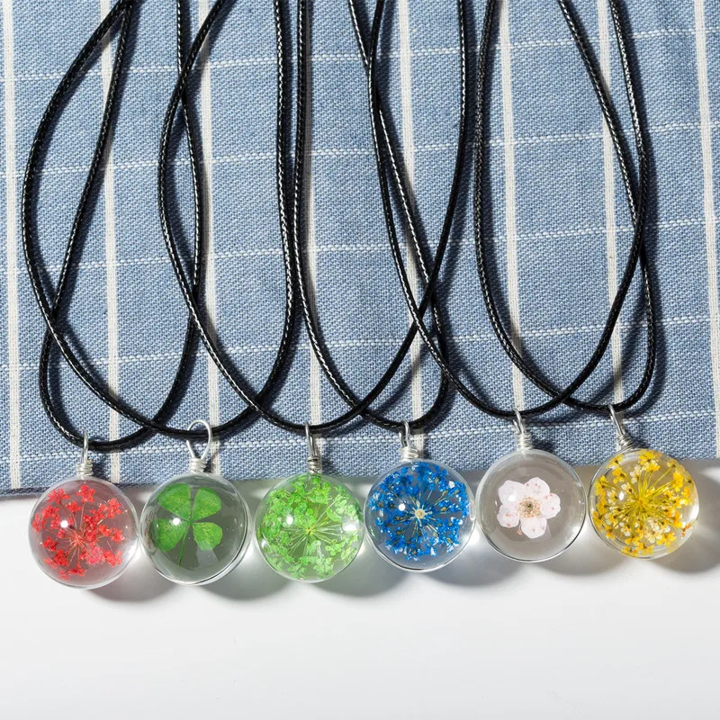 Лидер продаж 2016 модное ожерелье с хрустальным стеклянным шариком и клевером